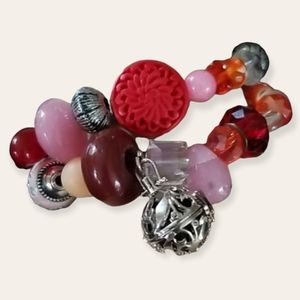 Hand Crafted Boho Glass and Vintage Bead Diffuser Bracelet NWT